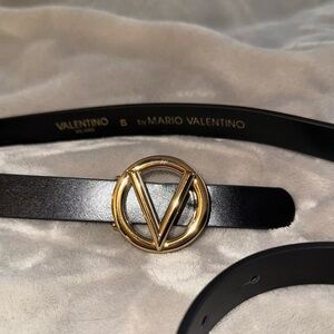 VALENTINO Black Leather Belt